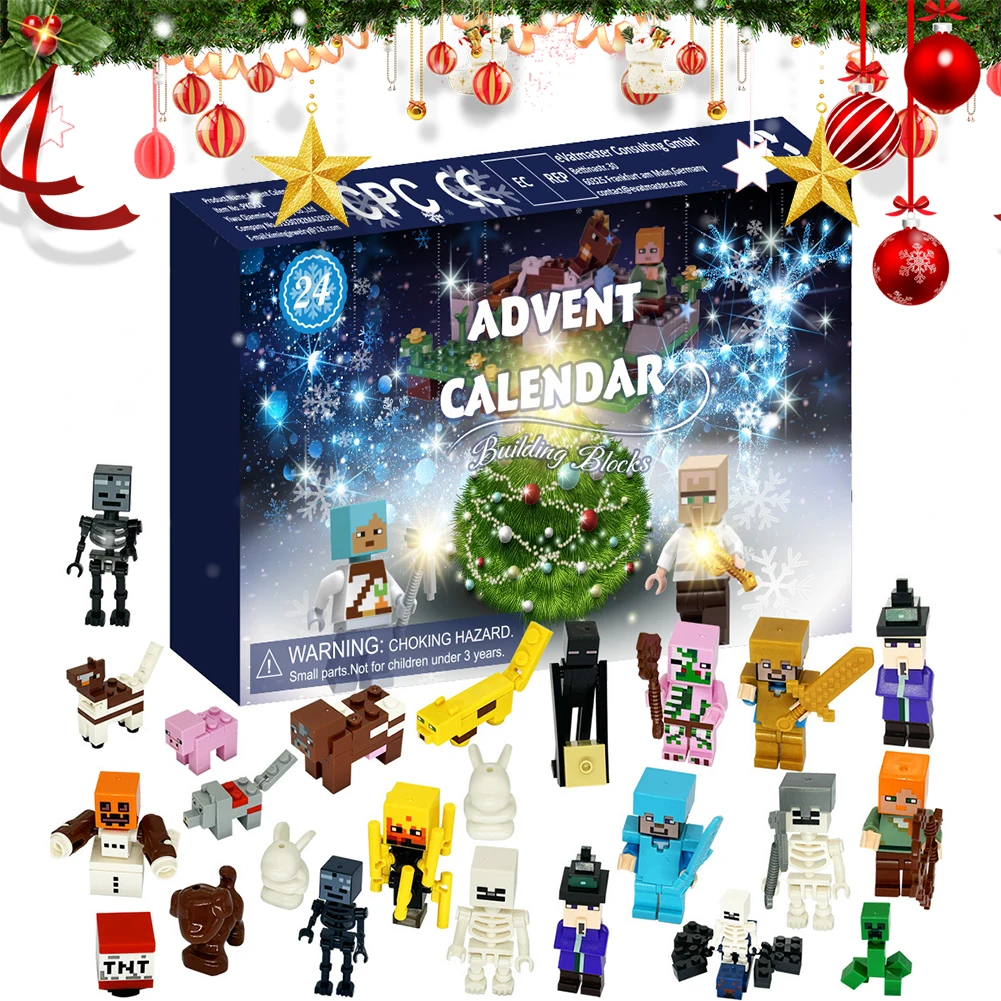 

2024 Christmas Calendar Toy 24 Day Countdown Calendar Kit Building Blocks Figures Toys Surprise Gifts For Children And Fans