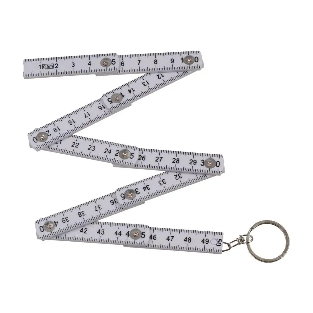 Portable 50cm Folding Fold Key Finder Key Chains Measuring Tool Measure Carpenter Key Ring