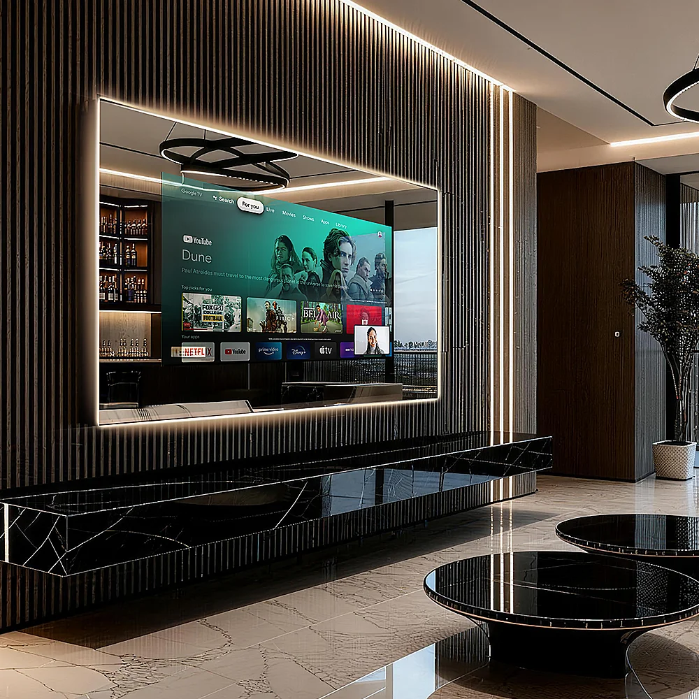 MIRROH.AI Luxury Smart Mirror TV Android WiFi Magic Mirror Television For Living Room Hotel Decorative Waterproof Mirror TV