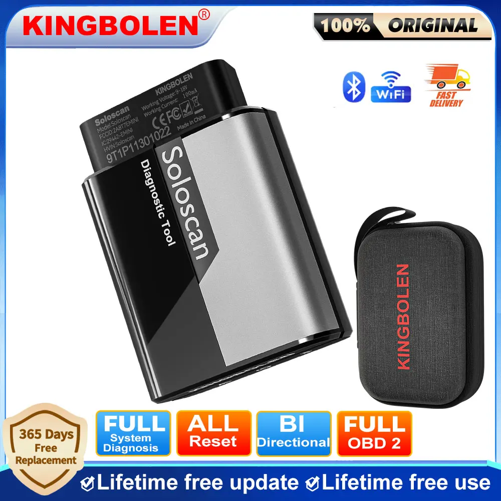 

Пожизненное бесплатное обновление Kingbolen Soloscan Полная система Диагностический инструмент Все сбросы Сервис BI Направленный сканер OBD2 Кодирование ЭБУ