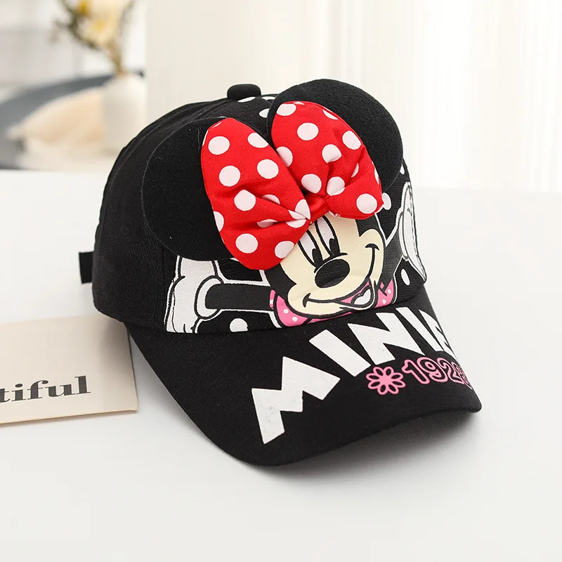 Sombrero de dibujos animados de Minnie Mouse para niños y niñas, gorras de béisbol de red, sombreado para el sol, Hip Hop, 2-6 años