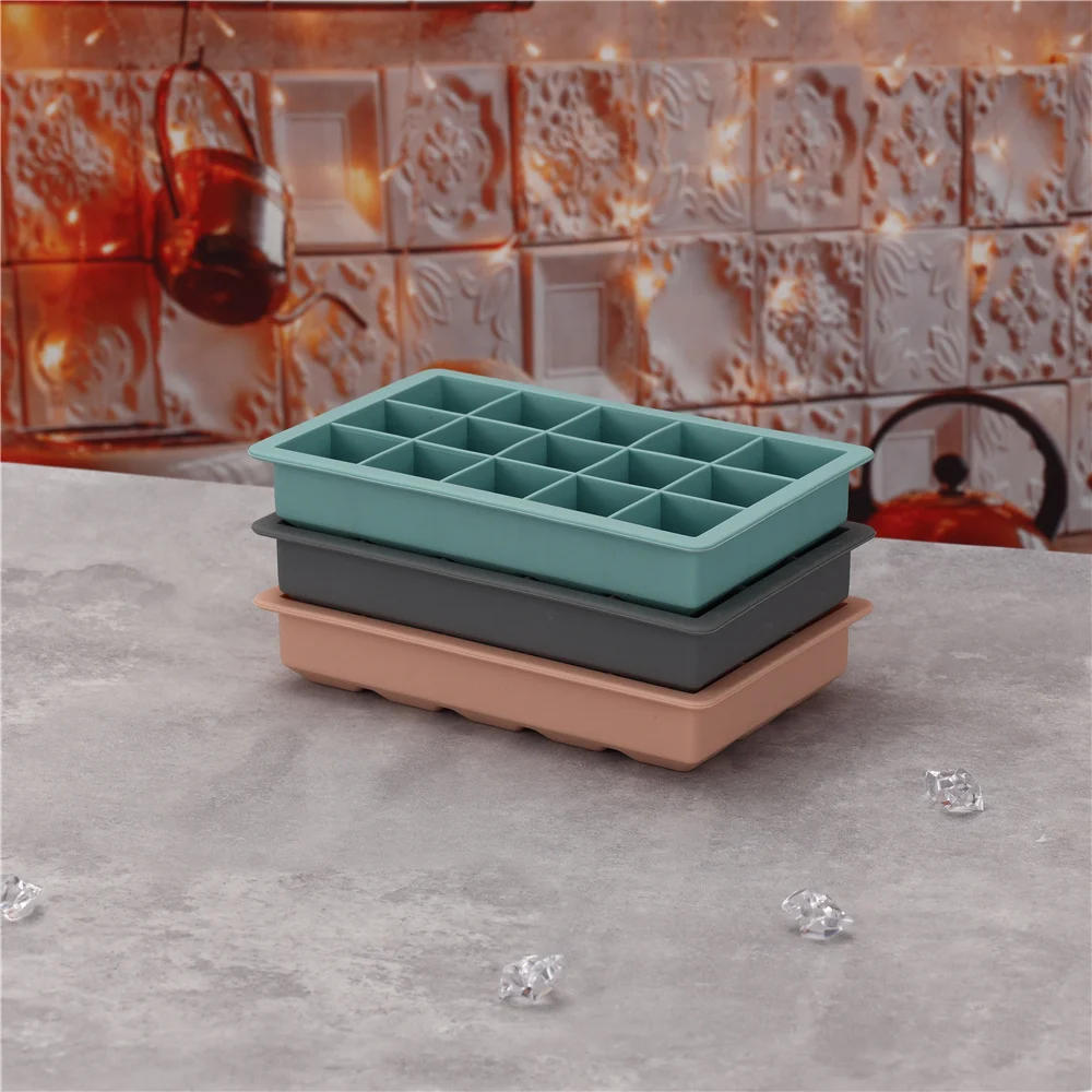 15 Grid Silicone Ice Cube Mold Big Square Ice Cube Tray Mold Ice Cube Maker Non-toxic Durable Bar Pub Wine Ice Blocks Maker