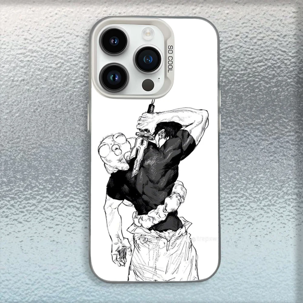 حافظة هاتف Toji Fushiguro Jujutsu K-Kaisen لهاتف iPhone 16,15,14,13,12,11,Mini,Pro,MAX غطاء أبيض غير لامع مقاوم للصدمات