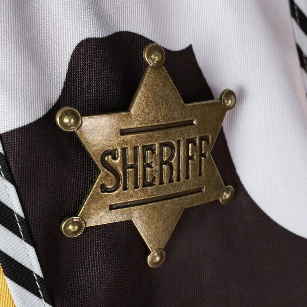 New Star Sheriff Deputy Badge Metal Sheriff Brooch for Kids Adults Cowboy Party Accessories Favors Supplies Carnival Prizes Gift