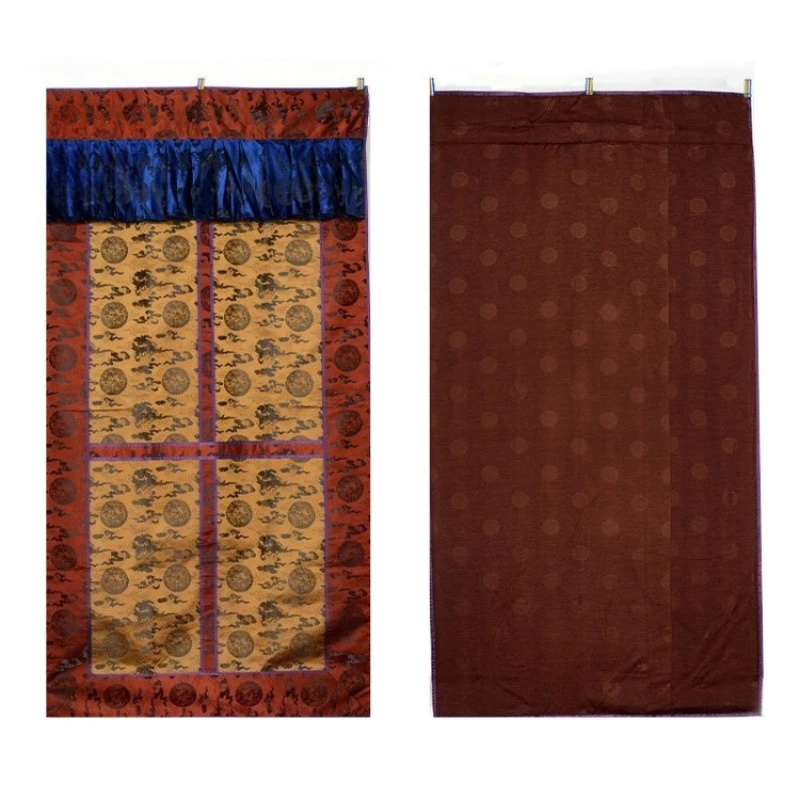 Tibetan Style Door Curtain Eight Auspicious Living Room Bedroom Buddhism Decoration Dragon Pattern Good Luck Red-crowned Crane