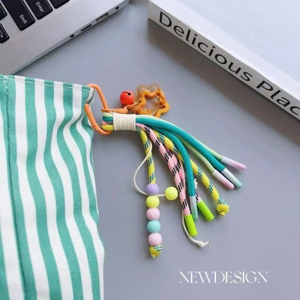 Colorful Trendy Woven Pendant Mobile Phone Pendant Hanging Rope Bag Keychain Accessories DIY Accessories
