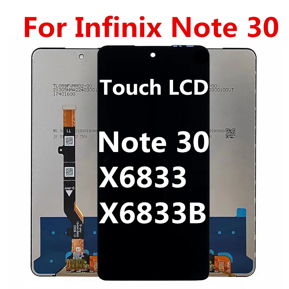 

Original Black 6.78 Inch For Infinix Note 30 X6833 X6833B LCD Display Touch Screen Digitizer Assembly Replacement