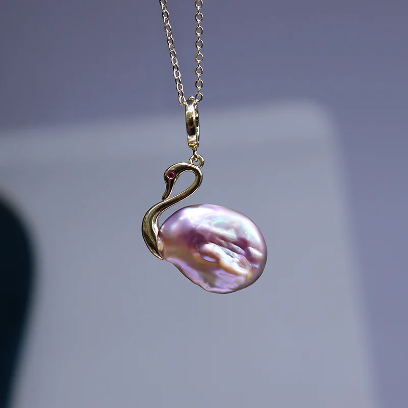 freshwater pearl white/pinkpurple pendant necklace