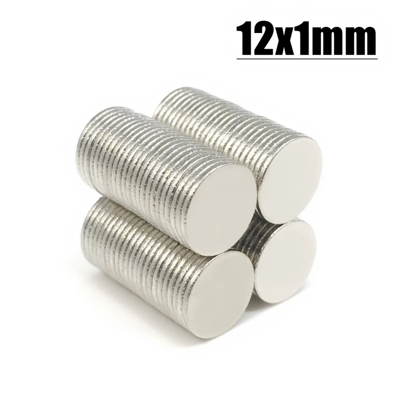 10/20/50/100/200/500/1000pcs 12x1 Hook Tool Strong Bulk Round NdFeB Neodymium Disc Magnets Dia N35 Rare Earth Magnet Hook Tool