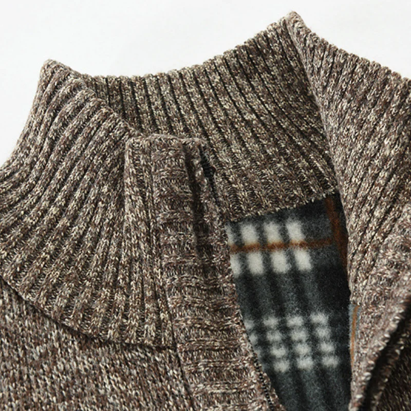 Men's Clothing Sweaters Cardigan Knitted Cardigan Outer Wear 2026 New Color-blocking Stand-up Collar Coats Jackets