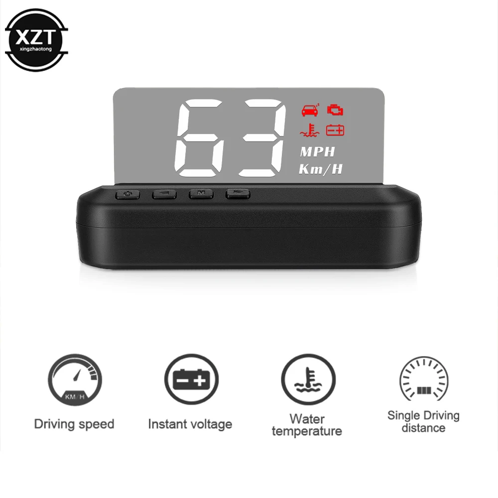 C100 OBD2 HUD Head Up Display Car Speedometer Fuel Consumption EOBD Projector Driving On-board Computer Auto Accessories Styling