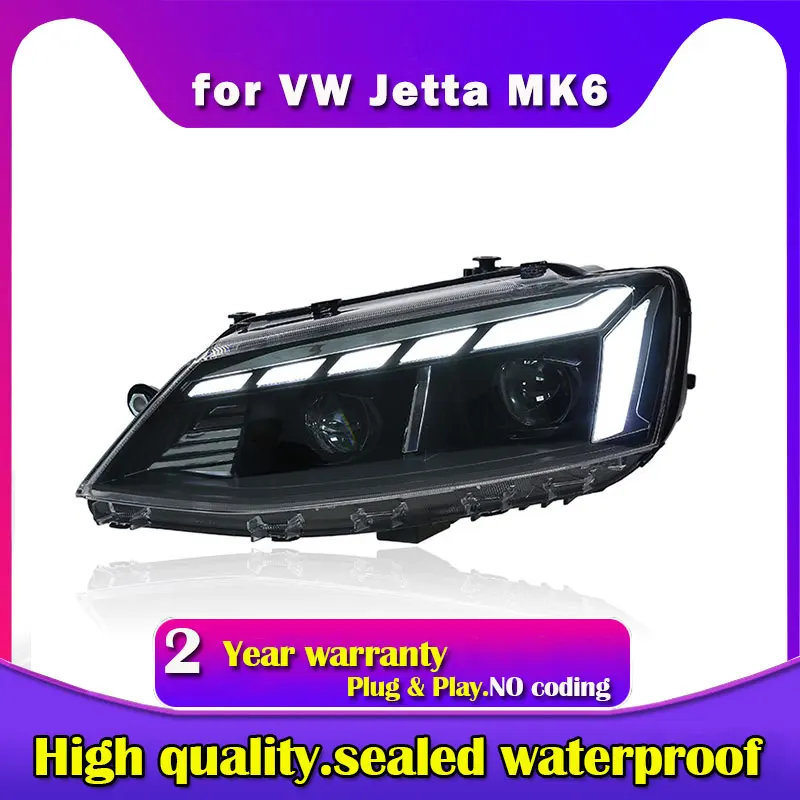 NEW car accessories Head Lamp for VW Jetta Mk6 LED Headlight 2011-2018 R8 Design Headlights Drl Hid Bi Xenon Auto Accessories