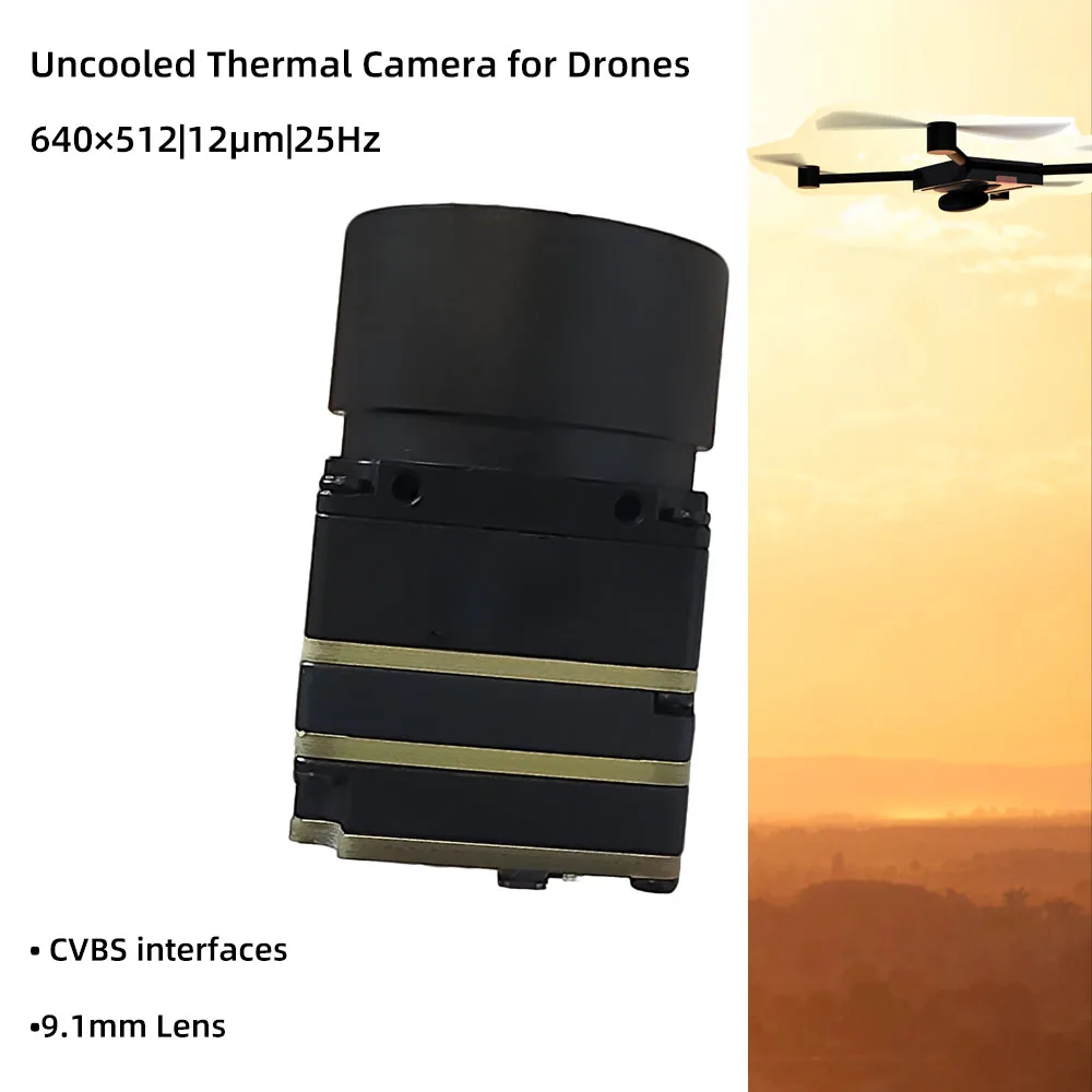 Hikmicro CVBS 640*512 9.1mm Thermal Imaging Camera Module White Hot Night Vision 8xDigital Zoom 37.82x20x20mm Drone Detection