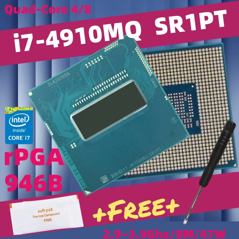 

Intel Core i7-4910MQ SR1PT четырехъядерный процессор для ноутбука G3 PGA946B HM86 HM87 MQ8