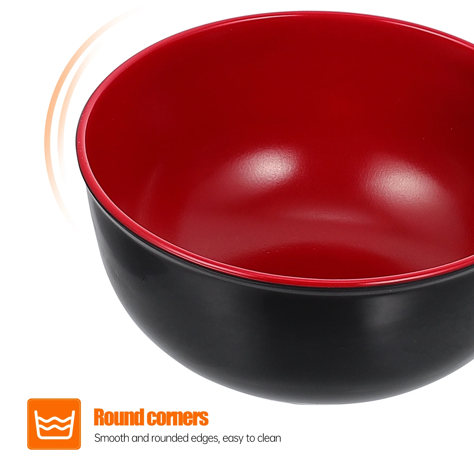 1 مجموعة رامين مجموعة صحون أسود أحمر رائعة صحية أدوات المائدة المطبخ متعددة الأغراض حساء المعكرونة أطباق الأرز العملي للمنزل