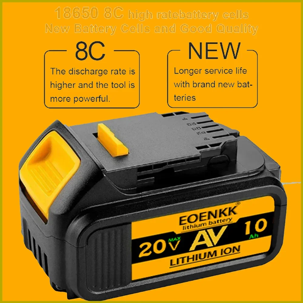 New 20V 10000mAh Max battery replacement tool, suitable for DeWalt DCB184 DCB181 DCB182 DCB200 5A battery 18650.00