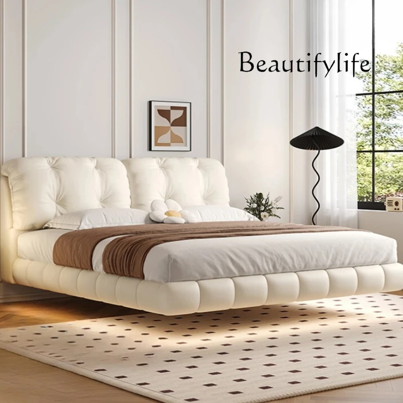 X Pretty Elegant Double Bed Frame Mattress White Comferter Bed Queen Size Cama Matrimonial Bedroom Furniture