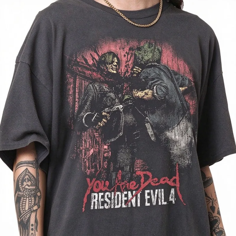 Resident Evil Leon Kennedy Horror Game T-shirt | Classic Survival Horror Game, Suitable for Men and Women All Seasons T-shirt