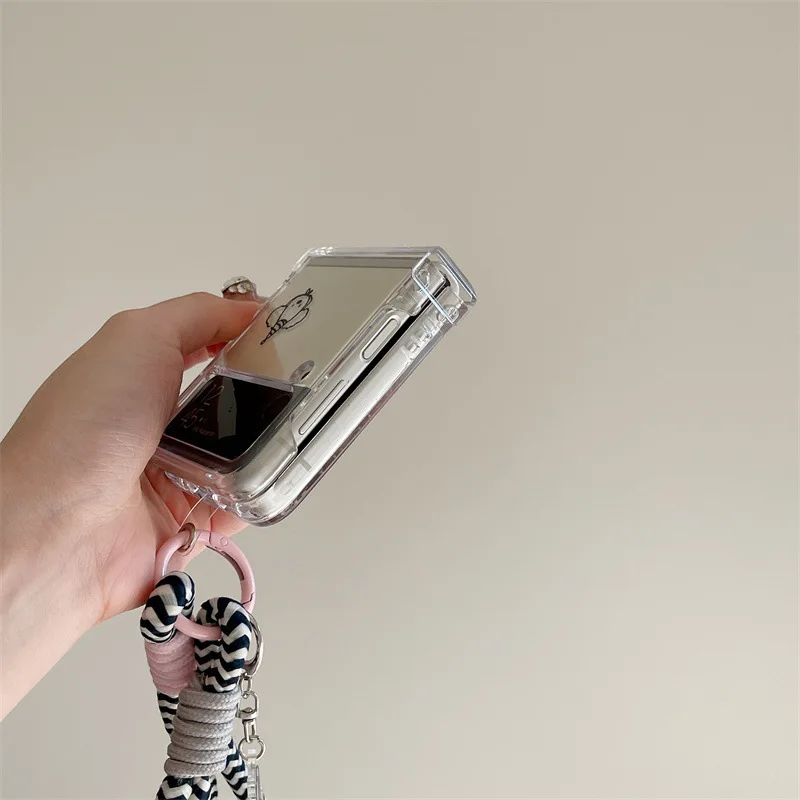 Funda de teléfono con diseño de perro de dibujos animados, carcasa trasera protectora para Samsung Galaxy Z Flip 6, 5, 4, 3, ZFlip4, ZFlip5, ZFlip6