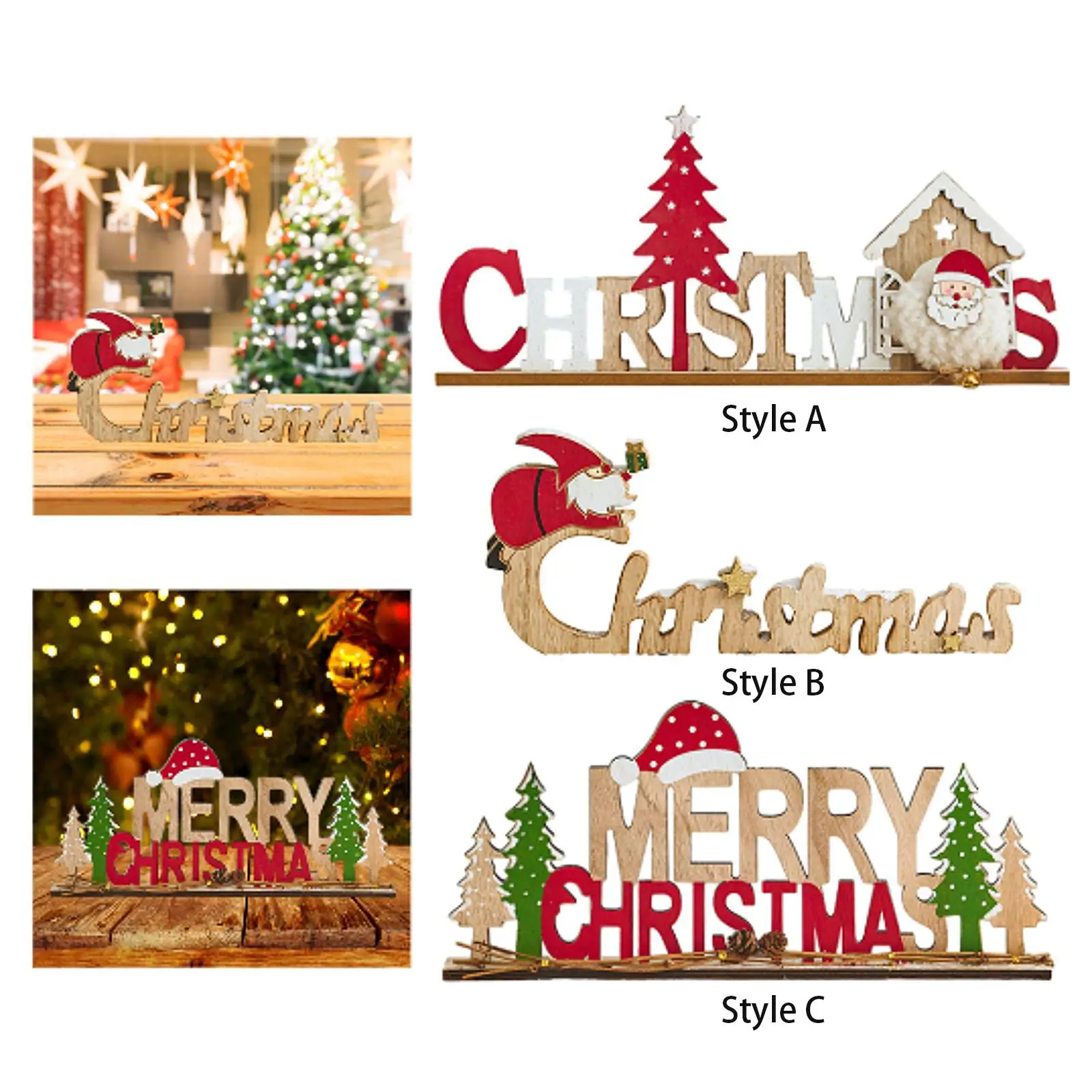 Christmas English Letters Sign Cute Christmas Decor for Bedroom Living Room