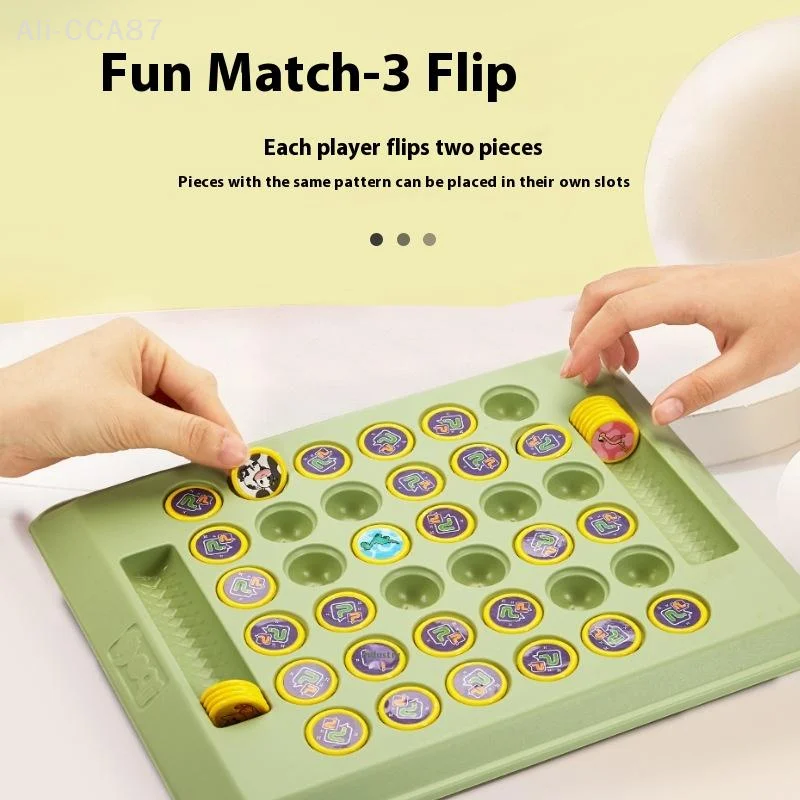 Classic Interactive Puzzle Toy; Animal Flip Chess Strategy Board Game for Parents and Children