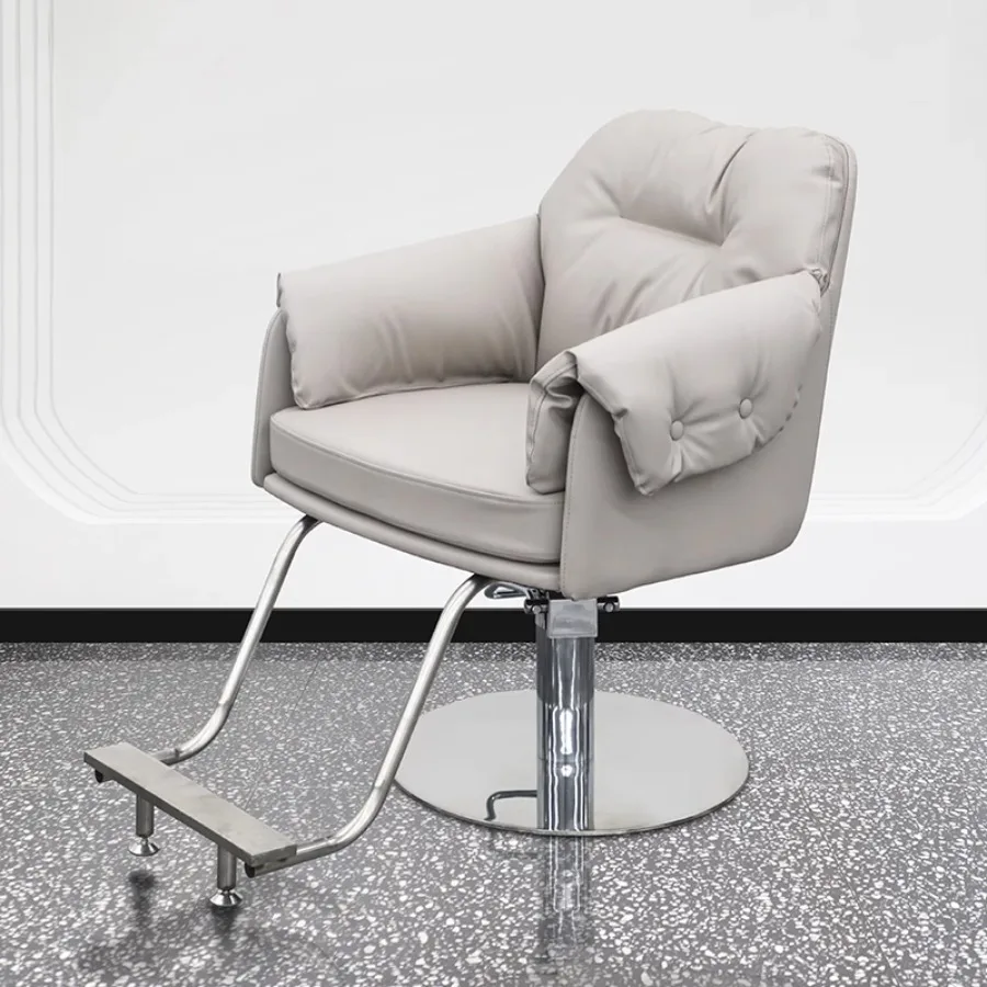 

Hydrolic Barber Chair Standing Mat Portable Professional Luxury Gray Silver Barber Chair Spring Mobile Tattoo Dining Chair