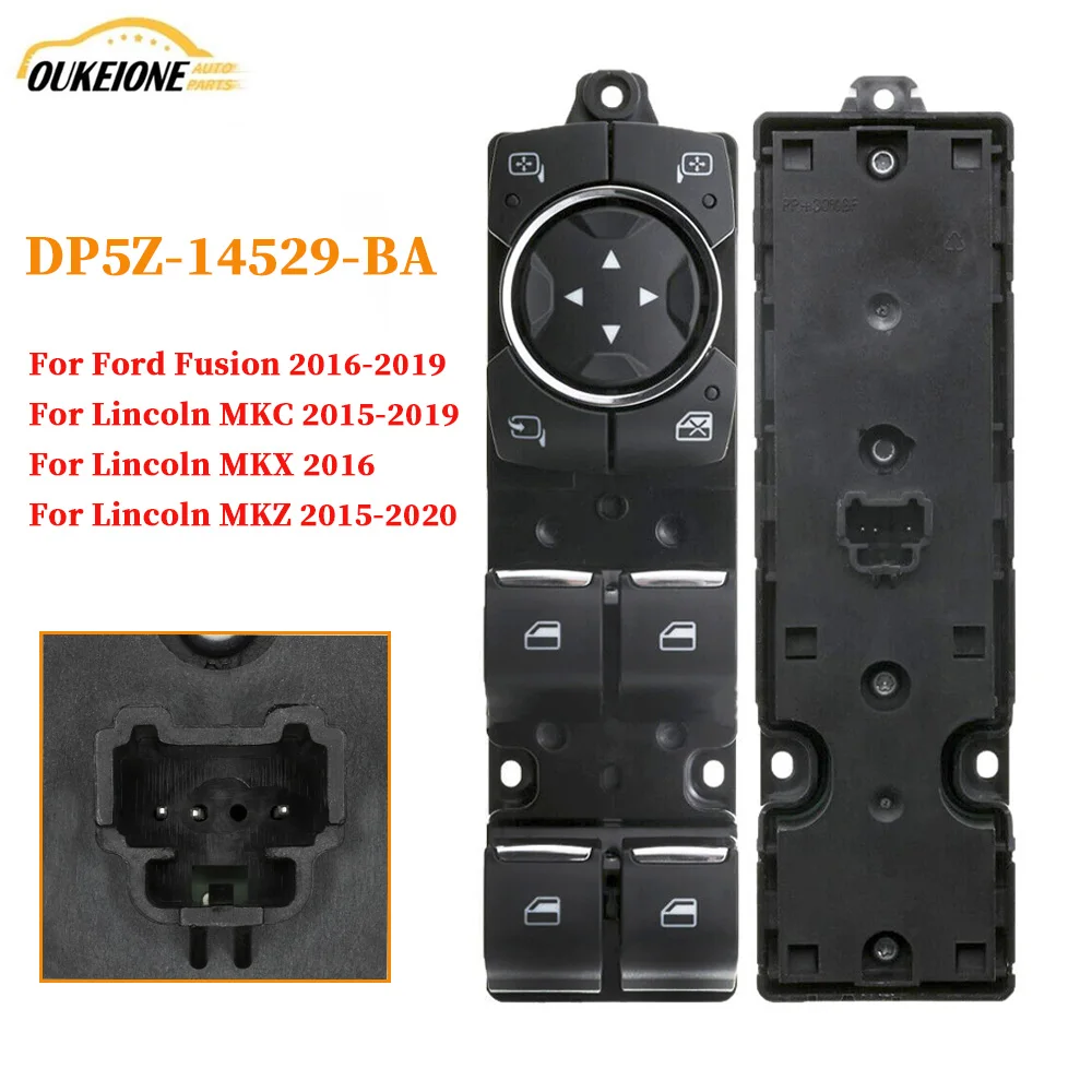 Botón regulador de cristal para coche, regulador de ventanilla eléctrica de DP5Z-14529-BA, 3 pines, para Ford Fusion, Lincoln, MKC, MKX, MKZ