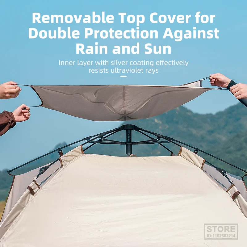 ROCKBROS Automatic Camping Tent 2-3Person Portable Removable Multi-Purpose Rainproof Sunshine-proof  Outdoor Travel 