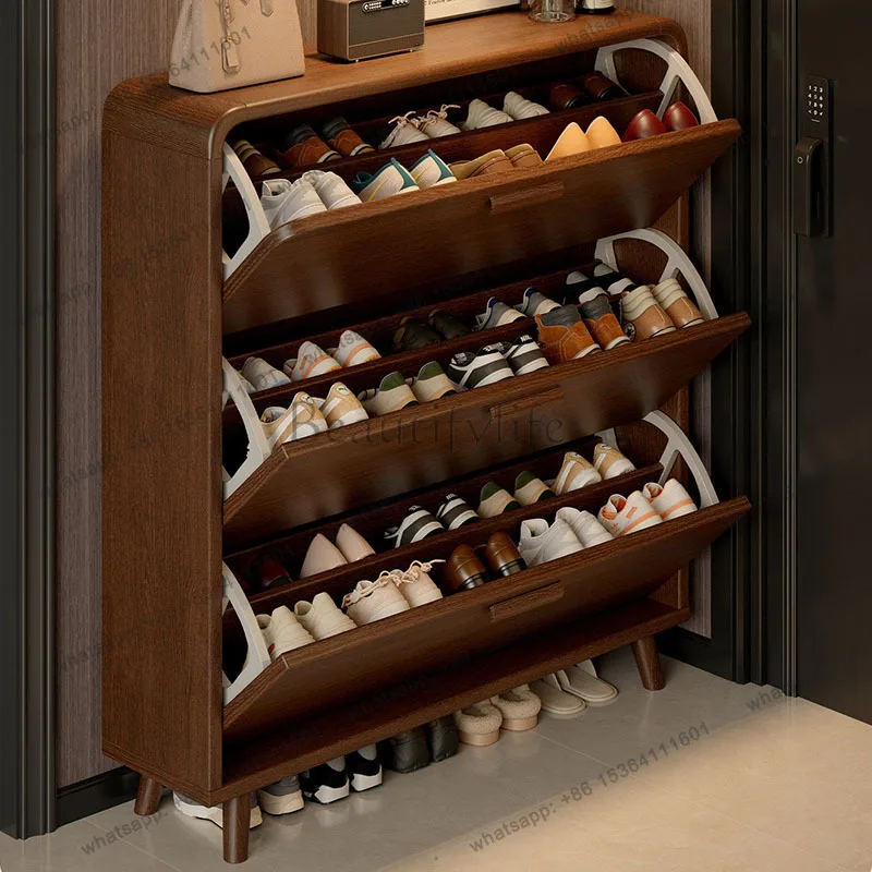 LD Luxury Designer Shoe Cabinet Storage Organizer Display Living Room Modern Wooden Shoe Shelf Slippers  Home Furniture