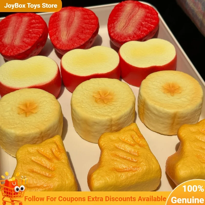 

Slow Rebound Squishy Blind Box Realistic Food Play Stress Relief Toy Kawaii Fruit Pastry Banana Apple Filling Super Moist Soft