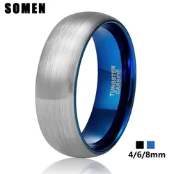 Somen Ring Men Custom Engraved 4mm 6mm 8mm Tungsten Ring for Couple Women Vintage Wedding Band Couple Engagement Rings Anels