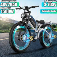 N26 Mountains E Bike 1500W Dual Motor 48V20Ah Lithium Battery Electric Bicycle Hydraulic Braking 26-inch Fat Tires Electric Bike