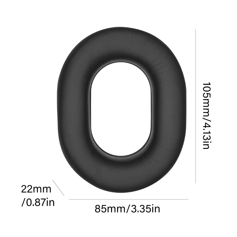 Schwarzes Over-Ear-Headset-Ohrpolster-Paar für Clark H1060/H1020/H1013.4/H1076, Protein-Leder-Schaumstoff-Ohrpolster mit E74A-Montage. – Detail 6