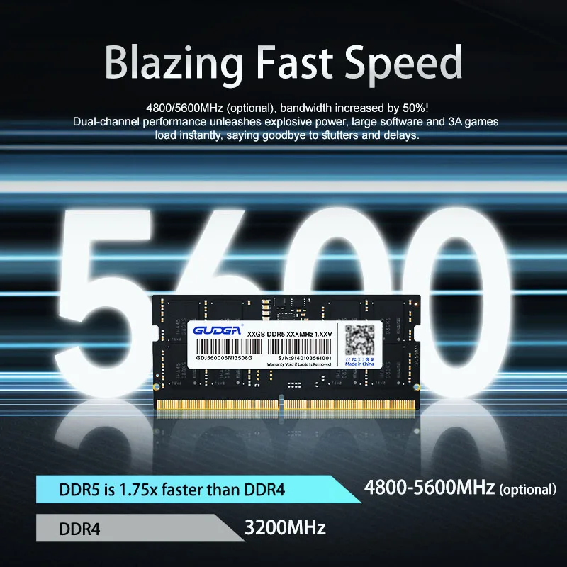 GUDGA RAM DDR5 8GB 16GB 32GB 4800MHz 5600MHz 1.1V Pamięć DDR5 do Laptopa Notebooka Pamięć RAM DDR5 SODIMM MiniPC Hurtowa Sprzedaż Gotowe do Użytku — zdjęcie produktu 2