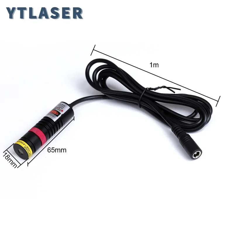 Merah 11 Garis DOE Pencari Lokasi Dapat Fokus D18x65mm 660nm Modul Laser 10Mw 30Mw 50Mw 100Mw untuk Pemotongan Posisi Kayu