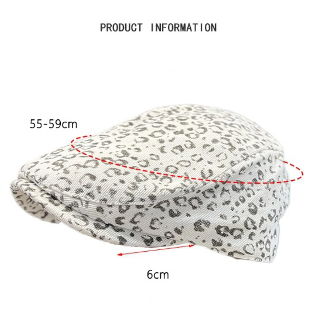 HT4874 Berets Glänzende Frühling Herbst Hut Männer Frauen Leopard Künstler Maler Baskenmütze Hut Männlich Weiblich Ivy Flache Kappe Einstellbare Baskenmütze Kappen – Detail 1