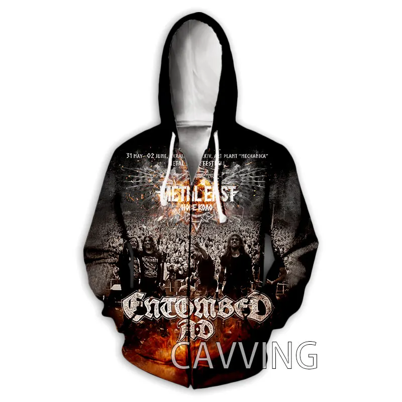 CAVVING 3D Printed  Entombed  Rock  Zipper Hoodies Zip Hooded Sweatshirt Harajuku Hoodie Sweatshirt for Men/women