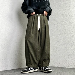 Casual Men's Trousers Harajuku Solid Male Harem Pants Corduroy Oversize Loose Fashion Men Women Jogger Pants Streetwear 5XL