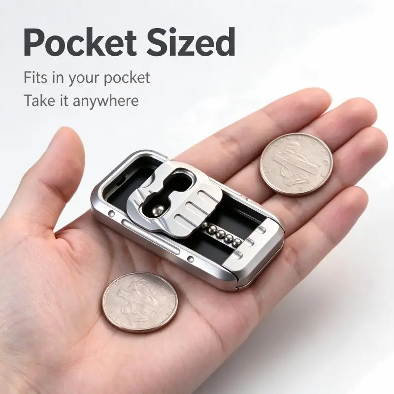Stainless Steel Fidget Slider Magnetic Ball Bearing Push Card EDC Hand Toy ball bearing slider Stress Relief for Adults