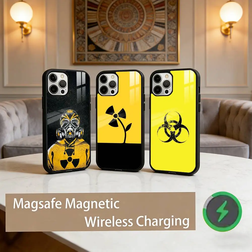 

Nuclear Radiation Danger Sign Phone Case For iPhone17,16,15,14,13,12,11 Plus,Pro Max Magnetic For Magsafe Wireless Charging