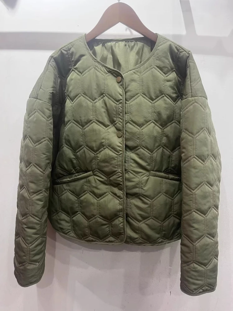 European and American AliExpress Autumn and Winter Hot Item New Versatile Heart-shaped Quilted Cotton Jacket Jacket