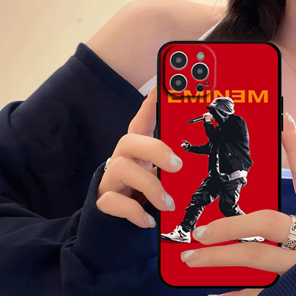 

Singer E-Eminem The Death of Slim Shady Phone Case For iPhone 16 11 12 13 14 15 Pro Max Plus Black Soft Shell