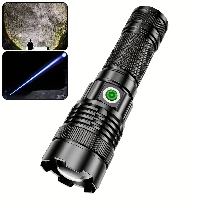 

High Lumens LED Flashlight USB Rechargeable Flashlights Outdoor Waterproof Zoom Camping Fishing Torch Lantern