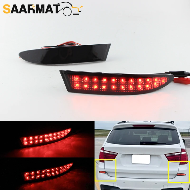 

2pcs For BMW F25 X3 Series 2014-2017 Rear Bumper Reflector 63257352209 63257352210 Tail light Accessories