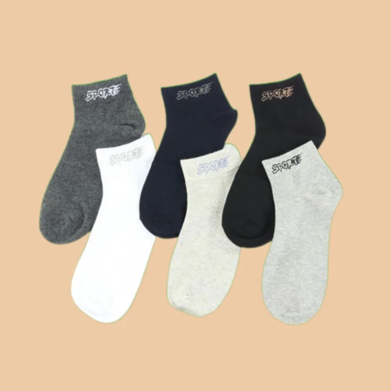 6/12 Pairs Men's High Quality Sports Socks Summer Thin Cotton Breathable Cotton Short Socks Sweat-absorbent Student Socks