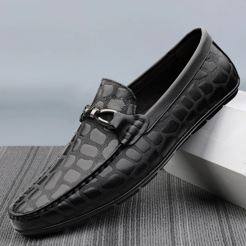 Designer Luxury Mens Wedding Dress Loafers Brand Business Casual Moccasin Genuine Leather Driving Formal Suit Shoes for Men