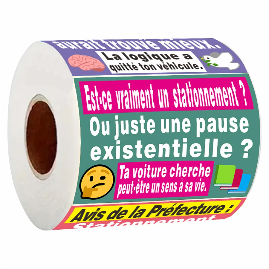150 Pcs Funny  French Parking Warning Stickers - Matte Finish, 7x5cm/2.75x1.57 Inch, Humorous Car Reminder Labels