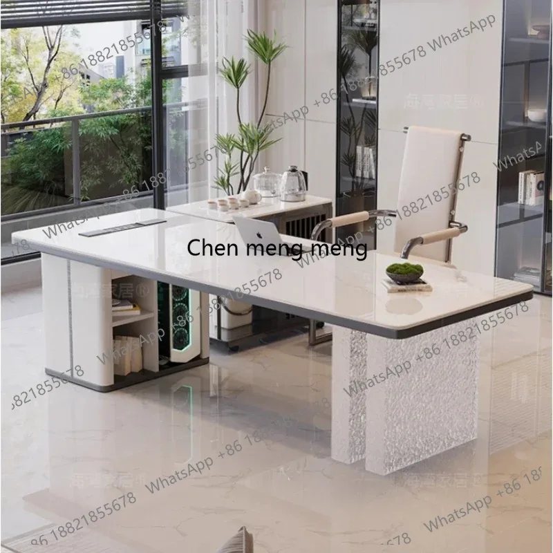 combination office tea table integrated with a complete set of light luxury tea tabl Modern simple rock slab tea table and chair