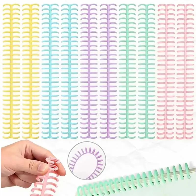 A4 Plastic 30-Hole Loose Leaf Binders Ring Binding Spines Combs Capacity for DIY Paper Notebook Album