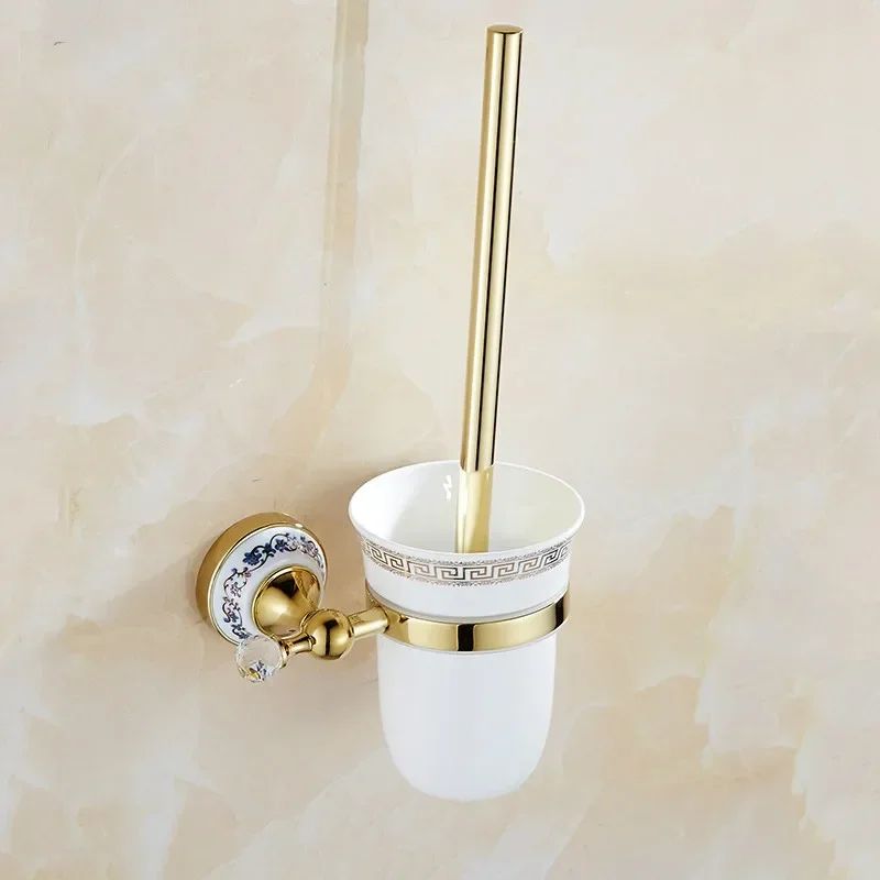 

Bathroom Accessories Wall Mounted Paper Holder Toilet Gold Towel Ring Soap Box Cup Holder Luxury Ceramic Bathroom Hardware Set
